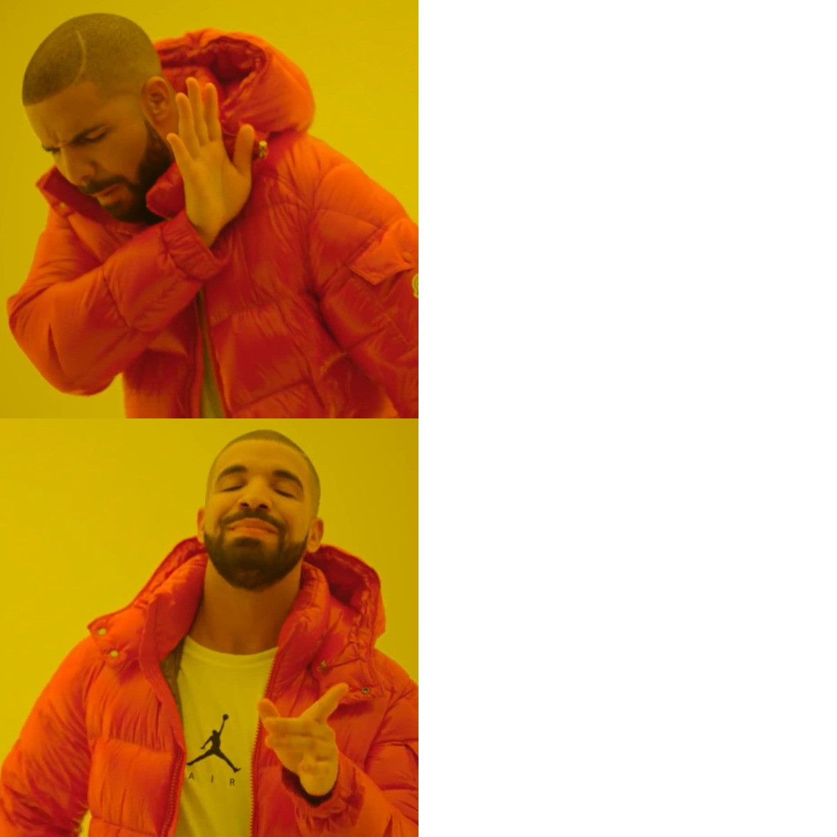 Drake Approves meme template
