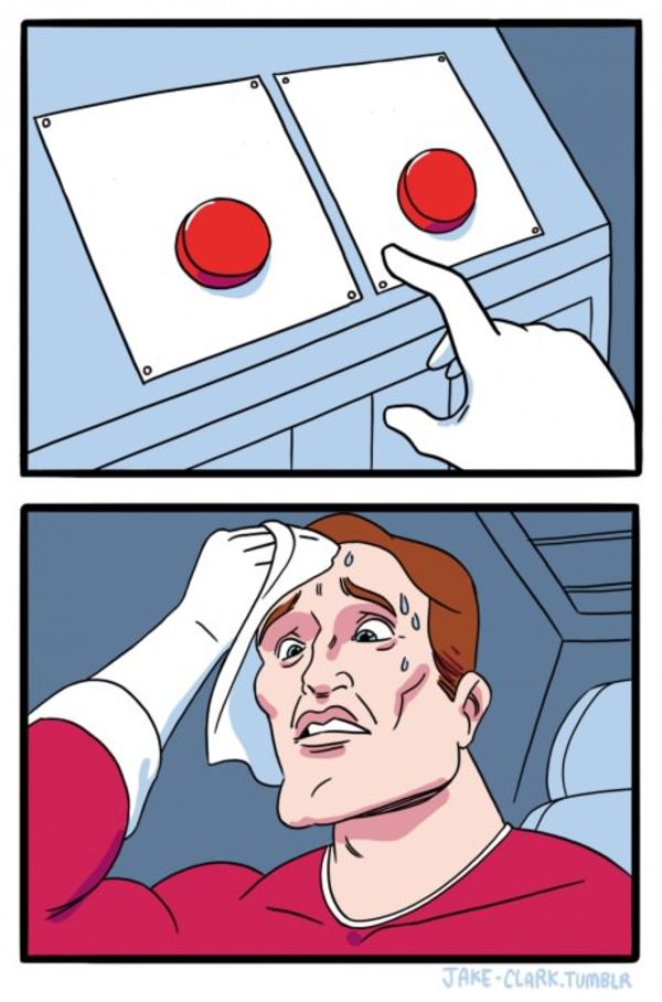 Sweating on Buttons meme template